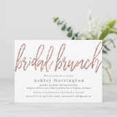 Champagne Bridal Brunch Einladung mit Glitzer (Stehend Vorderseite)