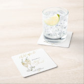 Champagne Bridal Brunch Gold Calligrafy Willkommen Rechteckiger Pappuntersetzer (Vor Ort)