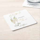 Champagne Bridal Brunch Gold Calligrafy Willkommen Rechteckiger Pappuntersetzer (angewinkelt)