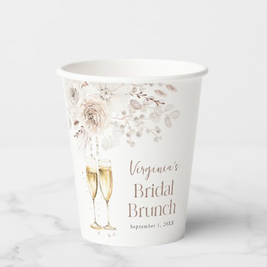 Champagne Bridal Brunch Pappbecher (Vorderseite)