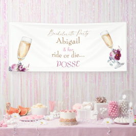 Champagne Bride Ride oder Die Posse Bachelorette Banner