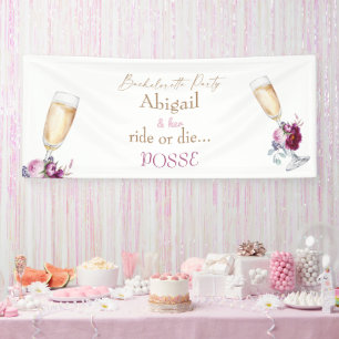 Champagne Bride Ride oder Die Posse Bachelorette  Banner