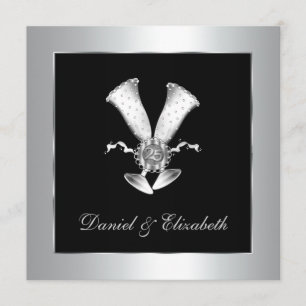 Champagne Brillen 25. Hochzeitstag Einladung