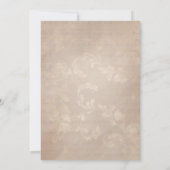 Champagne Brown Floral Grunge Wedding Einladung (Rückseite)