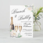 Champagne Brunch And Bubbly Bridal Shower Einladung (Stehend Vorderseite)