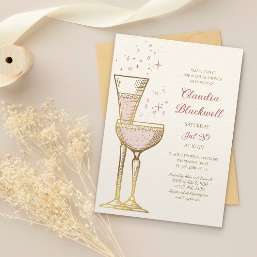 Champagne Brunch Bridal Dusche Einladung