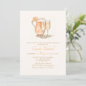Champagne Brunch Bridal Dusche Einladung (Stehend Vorderseite)