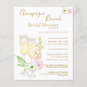 Champagne Brunch Bridal Dusche Einladung Budget