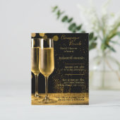 Champagne Brunch Bridal Shower Invitation Budget (Stehend Vorderseite)