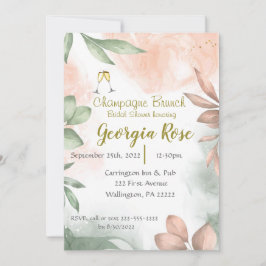 Champagne brunch bridal shower invitation einladung