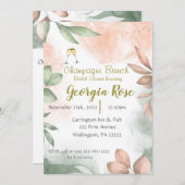 Champagne brunch bridal shower invitation einladung (Vorne/Hinten)