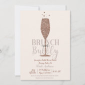 Champagne Brunch Bubbly Brautparty Brunch Einladung (Vorderseite)