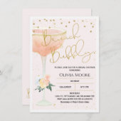 Champagne Brunch Bubbly Brautparty Einladung (Vorne/Hinten)