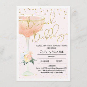 Champagne Brunch Bubbly Bridal Dusche Einladung