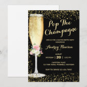 Champagne Brunch Junggeselinnen-Abschied Einladung (Vorne/Hinten)