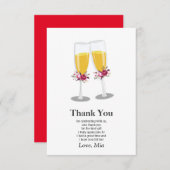 Champagne Brunch und Bubbly bedanken sich bei Ihne Dankeskarte (Vorne/Hinten)