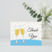 Champagne Brunch und Bubbly bedanken sich bei Ihne Einladungspostkarte (Stehend Vorderseite)