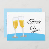 Champagne Brunch und Bubbly bedanken sich bei Ihne Einladungspostkarte (Vorne/Hinten)