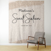 Champagne Brush Glitzer Sweet 16 Backdrop Tapestry Wandteppich (Beispiel)