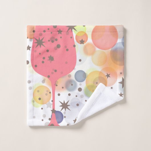 Champagne Bubbles Badhandtuch Set (Waschlappen)