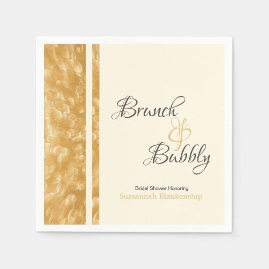 Champagne Bubbles Brunch Bubbly Brautparty Serviette (Vorderseite)