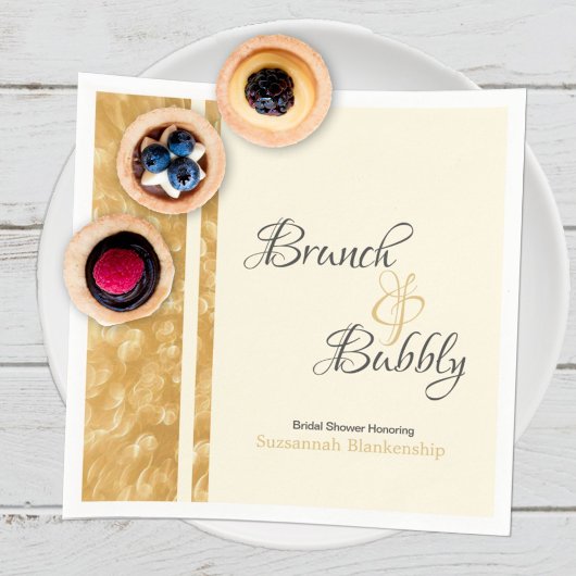 Champagne Bubbles Brunch Bubbly Brautparty Serviette