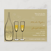 Champagne Bubbles Celebration Save the Date Ankündigungspostkarte (Vorderseite)