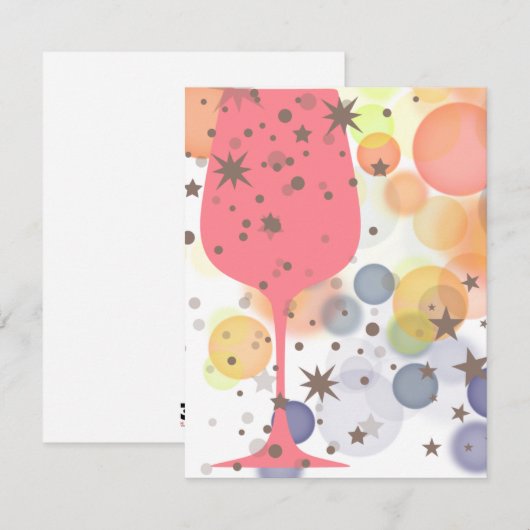 Champagne Bubbles Mitteilungskarte (Vorne/Hinten)