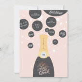 Champagne Bubbles | Silvester Party Einladung (Vorderseite)