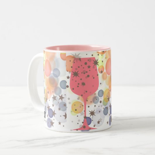 Champagne Bubbles Zweifarbige Tasse (Vorderseite Links)