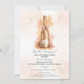 Champagne Bubbly & Gold Glitter Bridal Shower Einladung (Vorderseite)