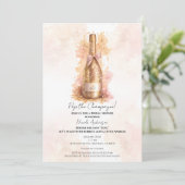 Champagne Bubbly & Gold Glitter Bridal Shower Einladung (Stehend Vorderseite)