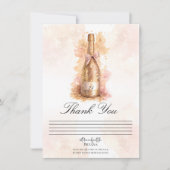 Champagne Bubbly & Gold Glitter Thank You Card Einladung (Vorderseite)