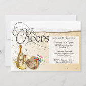 Champagne Bubbly Silvester Party Einladung (Vorderseite)