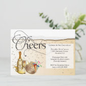 Champagne Bubbly Silvester Party Einladung (Stehend Vorderseite)