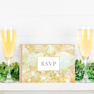 Champagne Burst Crystal Gemstone Wedding RSVP Einladungspostkarte