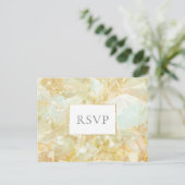 Champagne Burst Crystal Gemstone Wedding RSVP Einladungspostkarte (Stehend Vorderseite)