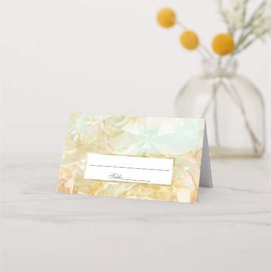 Champagne Burst Crystal Wedding Platzkarte (Vorderseite)