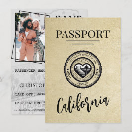 Champagne California Passport Save the Date