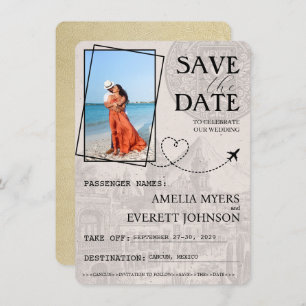 Champagne Cancun Passport Save the Date