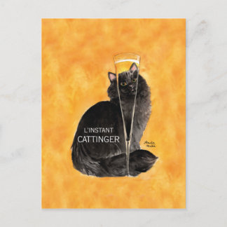 Champagne Cat Postkarte