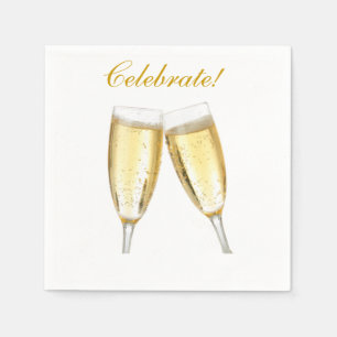 Champagne Celebrate Paper Napkins Serviette
