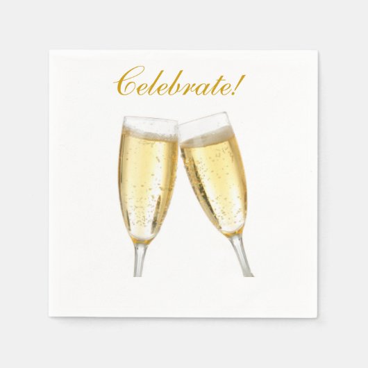 Champagne Celebrate Paper Napkins Serviette (Vorderseite)