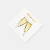 Champagne Celebrate Paper Napkins Serviette (Ecke)
