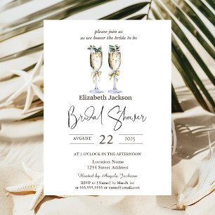 Champagne Champagne Beach Summer Brautparty Einladung