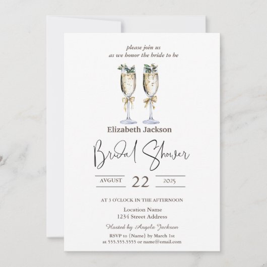 Champagne Champagne Beach Summer Brautparty Einladung (Vorderseite)