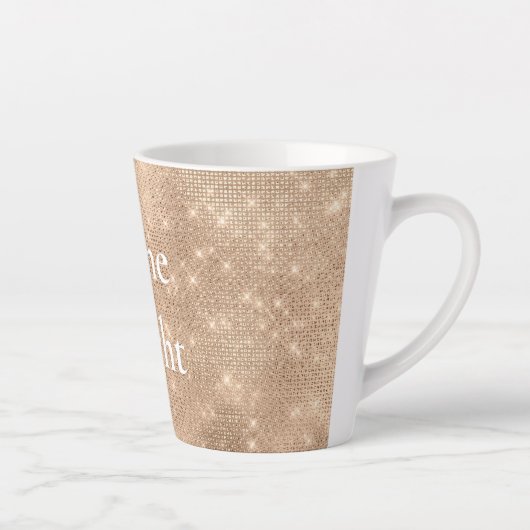 Champagne Champagne Gold Sparkle Glitz Weihnachten Milchtasse (Rechts)