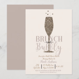 Champagne Champagner Bubbly Gold Brautparty Brunch Einladung