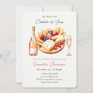 Champagne & Charcuterie 40. Geburtstags-Sippen, Sn Einladung