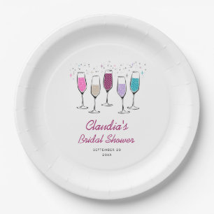 Champagne Chic Stylische Brautparty Pappteller